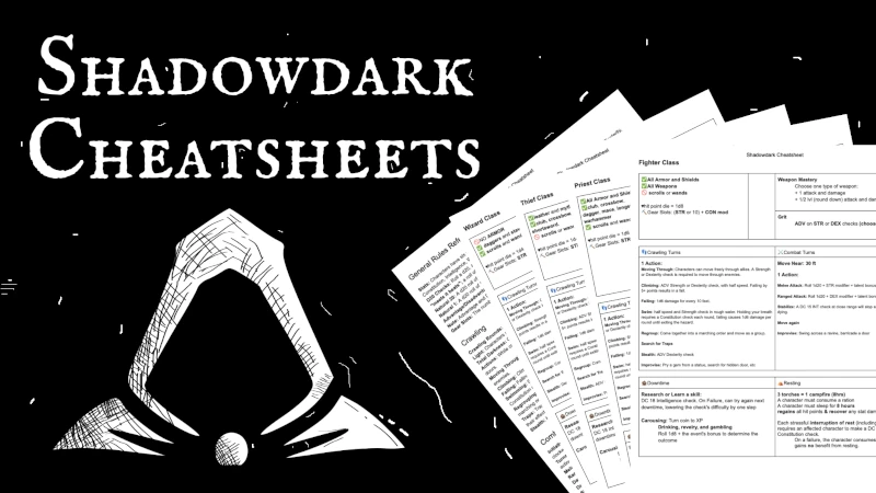Shadowdark Cheatsheets: Quick Reference for Your Table