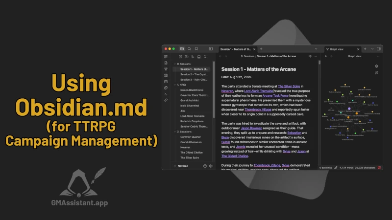 Using Obsidian for D&D and TTRPG Notes - Part 1